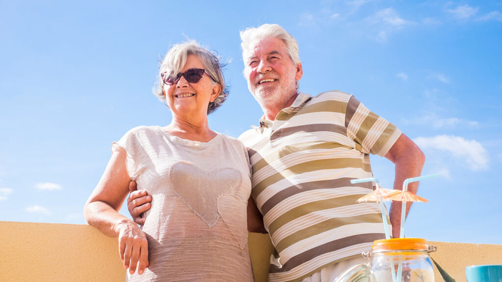 senior couple enjoying a day outdoors